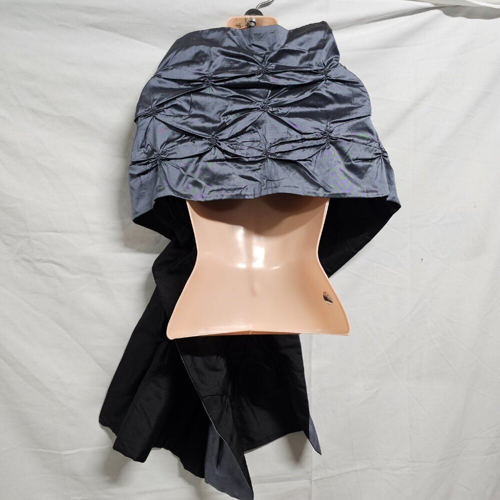Richard K Tsao Ruched Satin Stole Gray Wrap - Picture 6 of 10